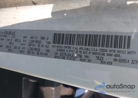 2018 Ram Promaster 2500 High Roof 159 Wb z USA, uszkodzony, nr VIN 3C6TRVDG0JE122798